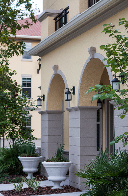 The townhouses have multiple exterior entrances