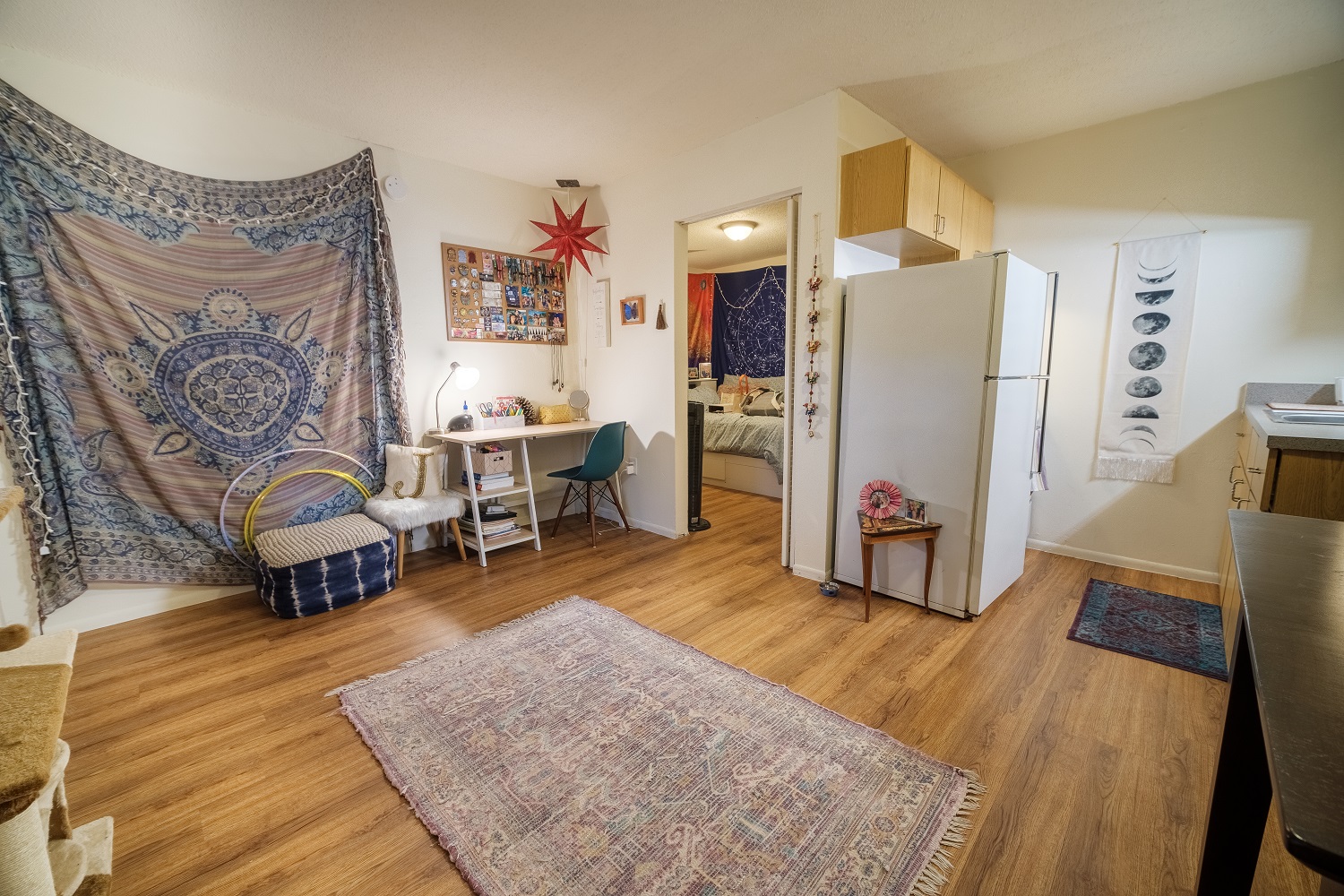 Hard surface flooring throughout the apartment