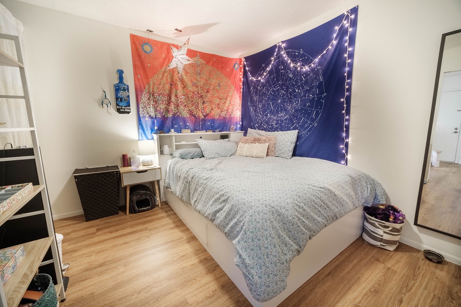 Bedroom with hard surface flooring