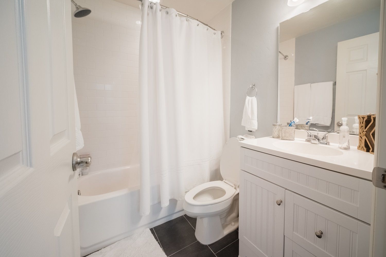 Each bedroom has its own private bathroom with plenty of space